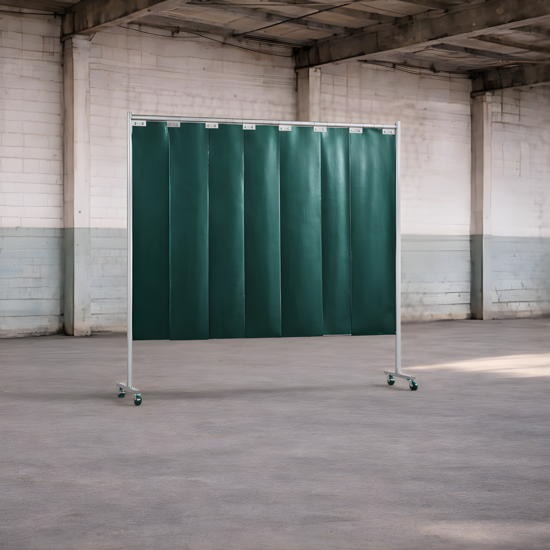 1-panel mobile protective screen with strip curtain