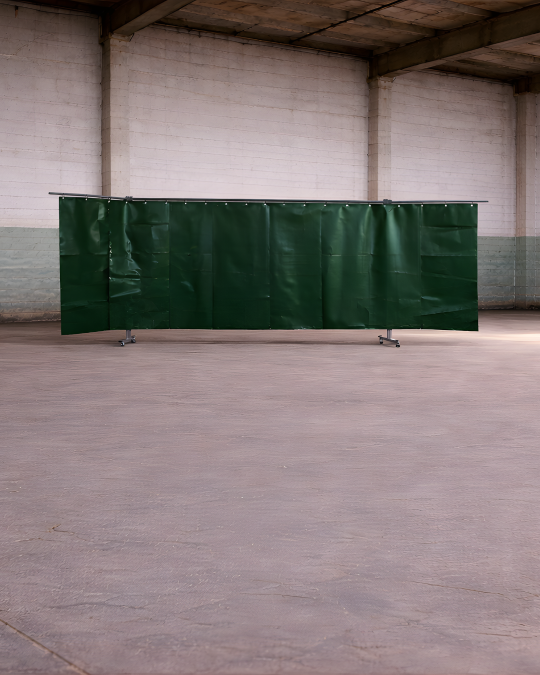 3-panel mobile protective screen with strip curtain