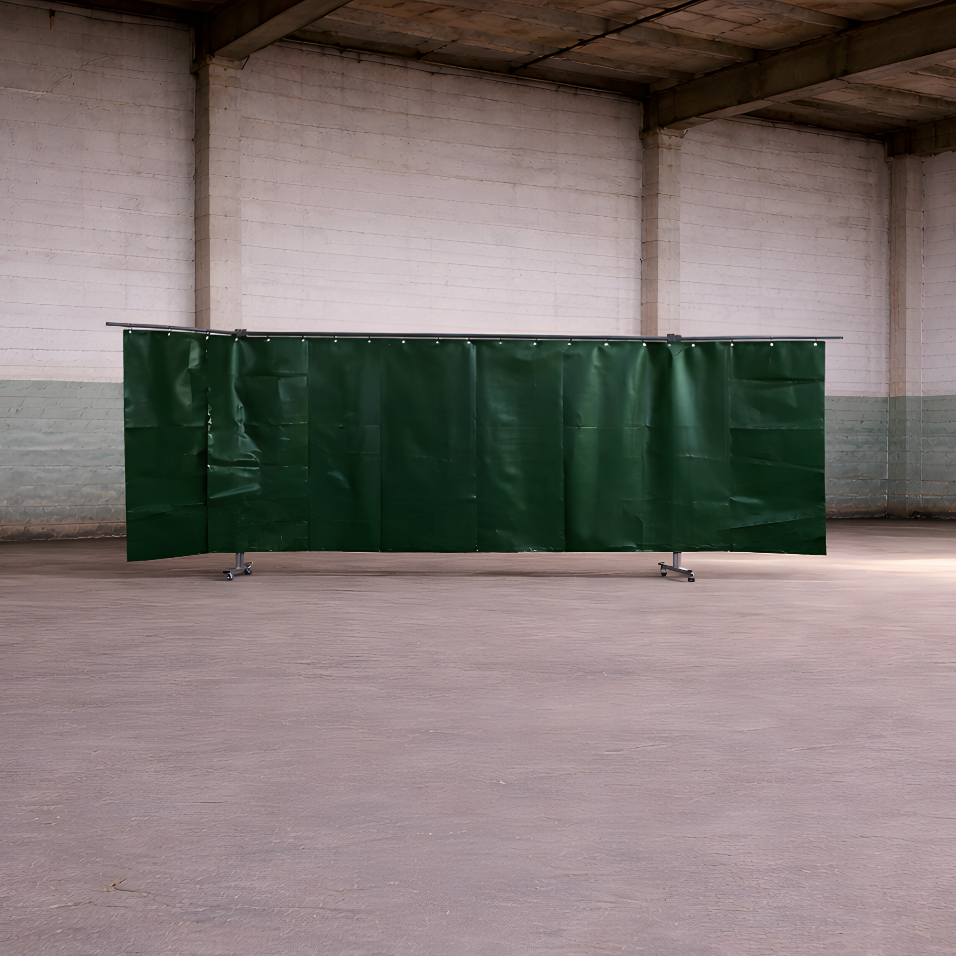 3-panel mobile protective screen with strip curtain