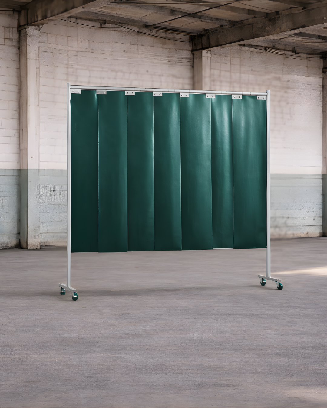 1-panel mobile protective screen with strip curtain